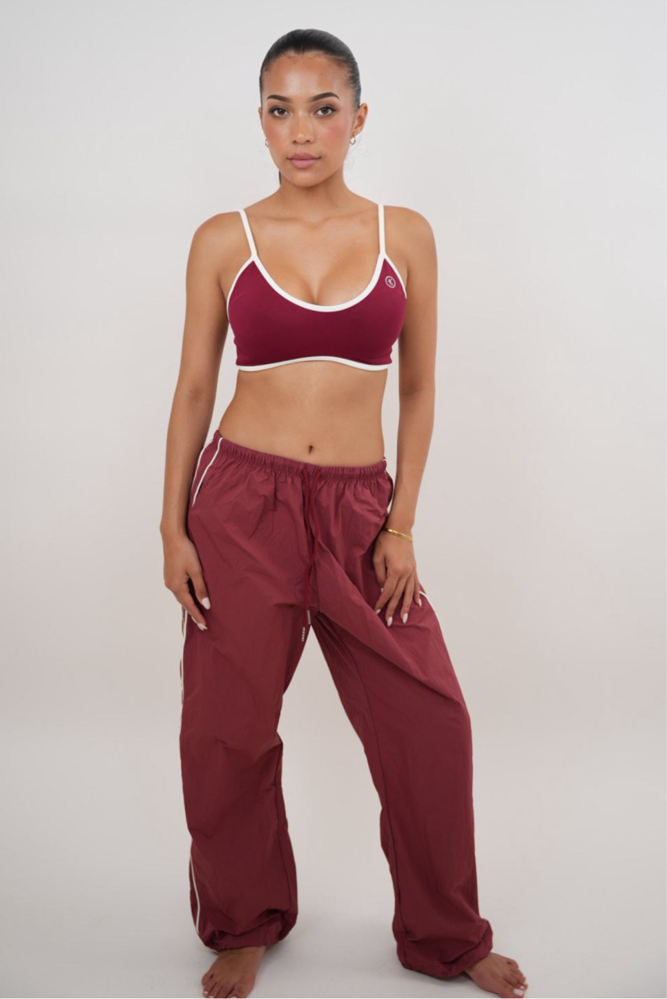 COMFORTABLE RELAXED FIT NYLON PANTS