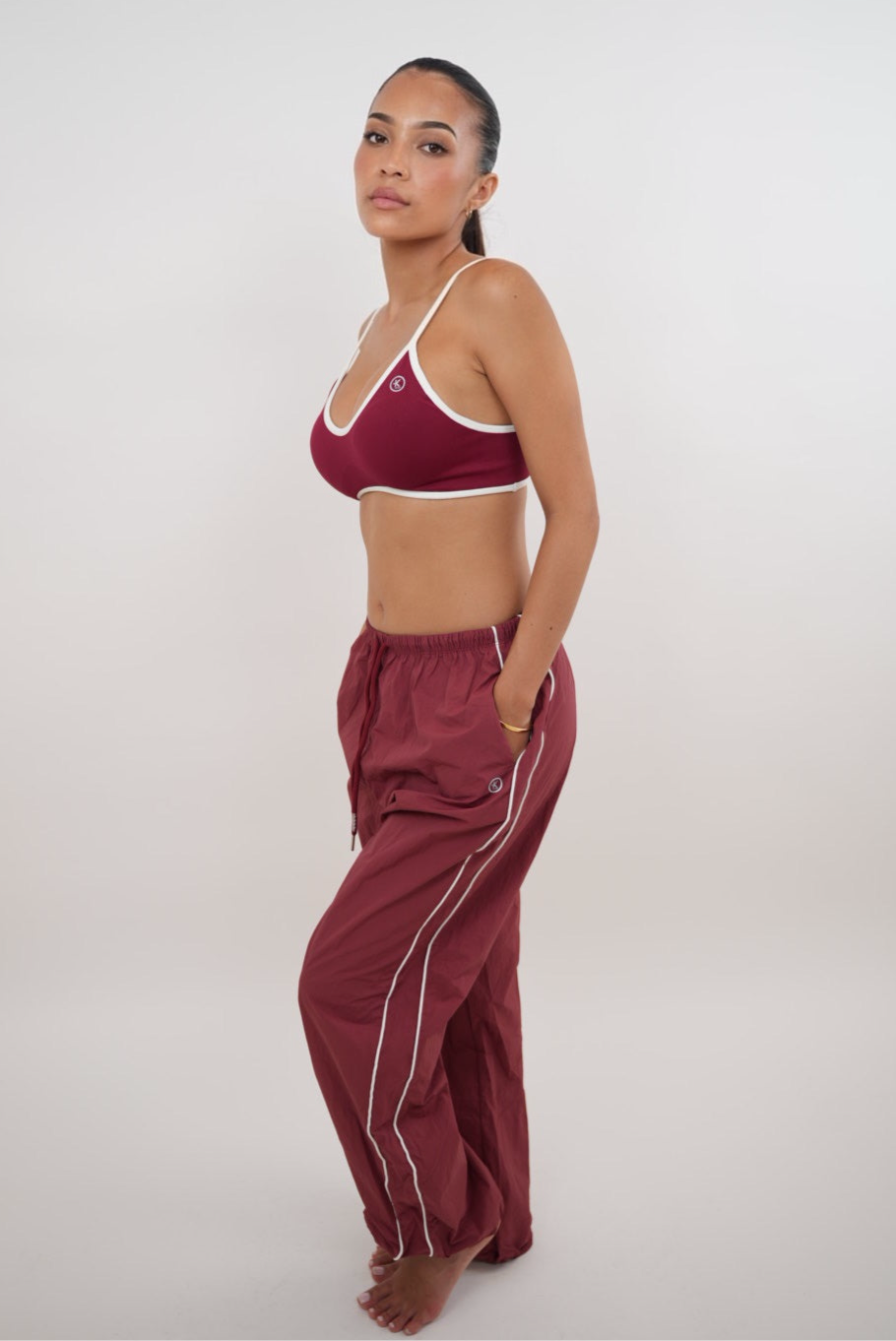 COMFORTABLE RELAXED FIT NYLON PANTS