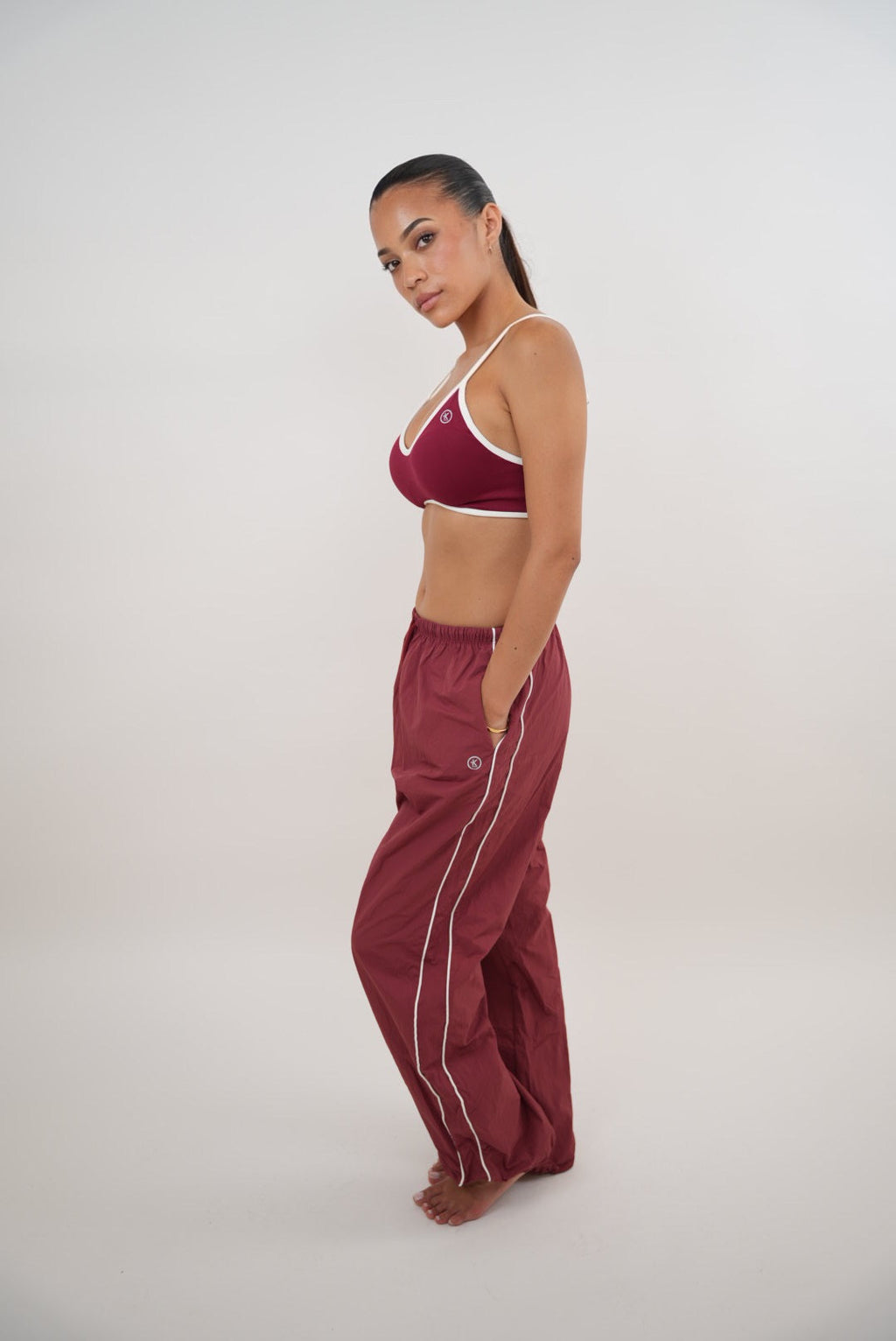 COMFORTABLE RELAXED FIT NYLON PANTS