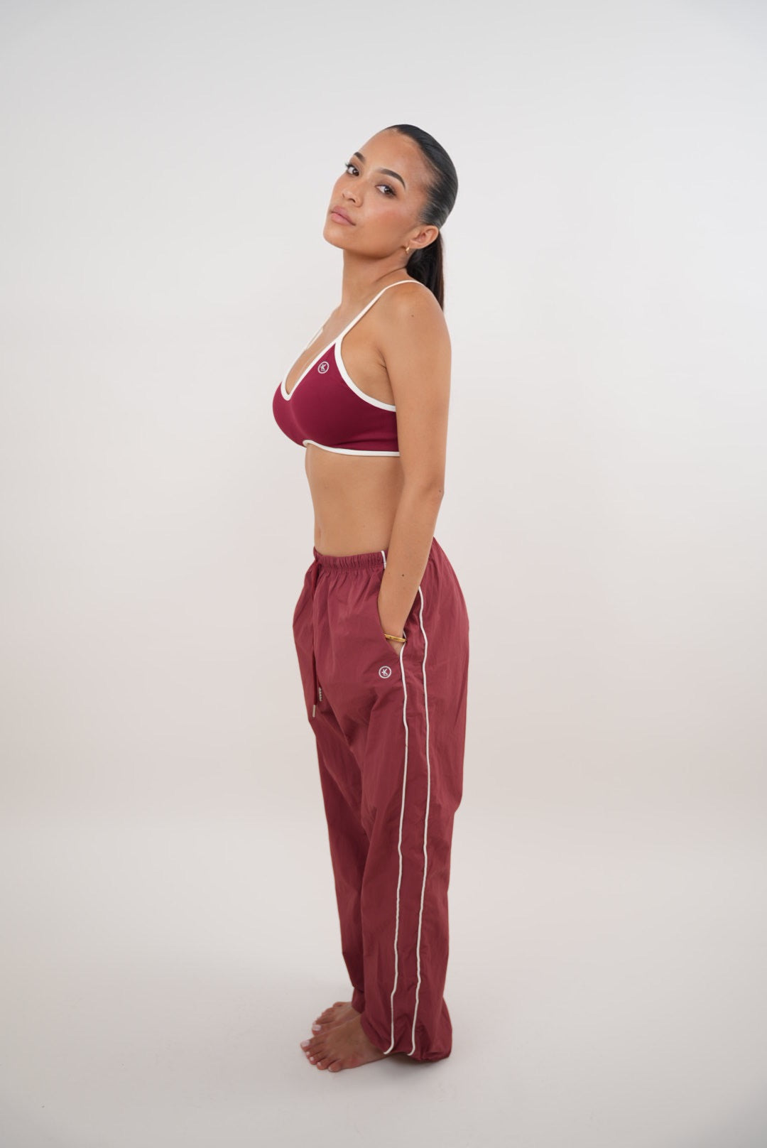 COMFORTABLE RELAXED FIT NYLON PANTS