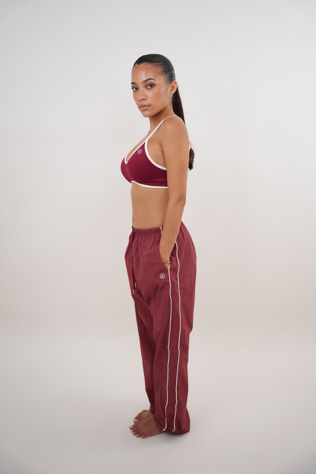 COMFORTABLE RELAXED FIT NYLON PANTS