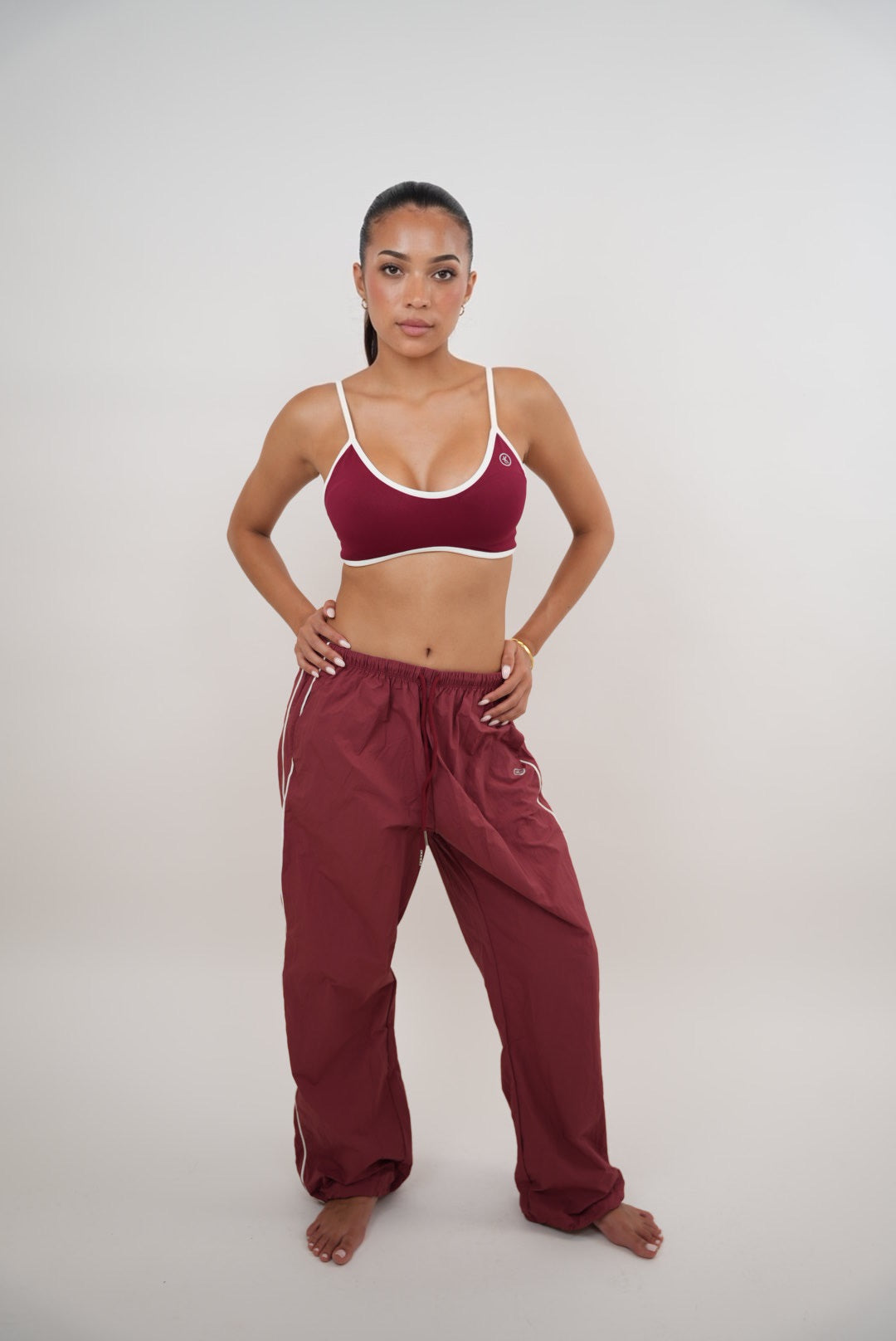 COMFORTABLE RELAXED FIT NYLON PANTS