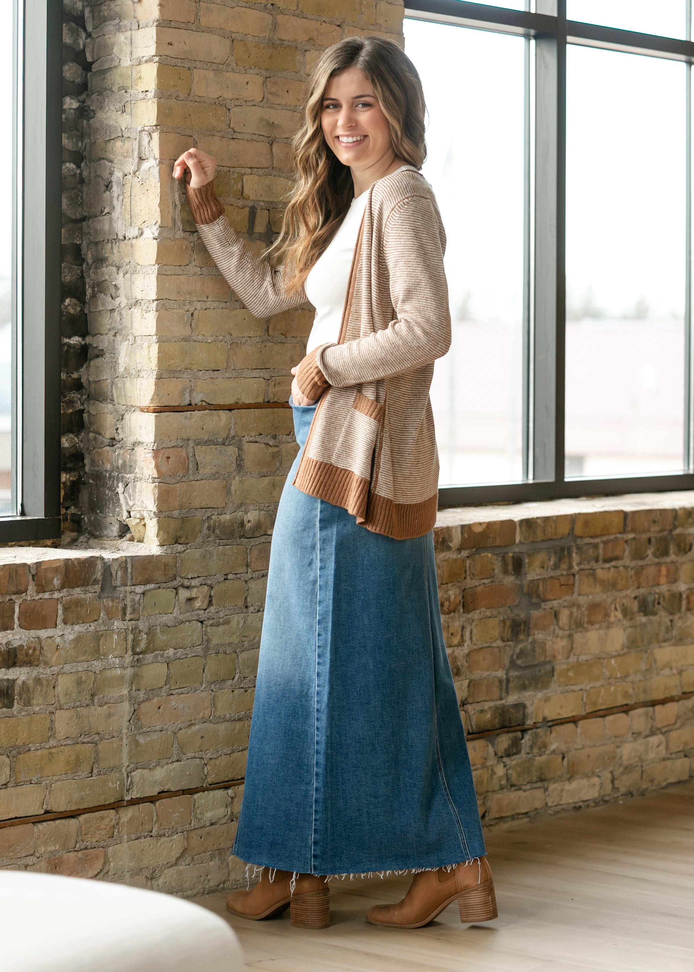 Lee A-Line Raw Hem Maxi Skirt - FINAL SALE