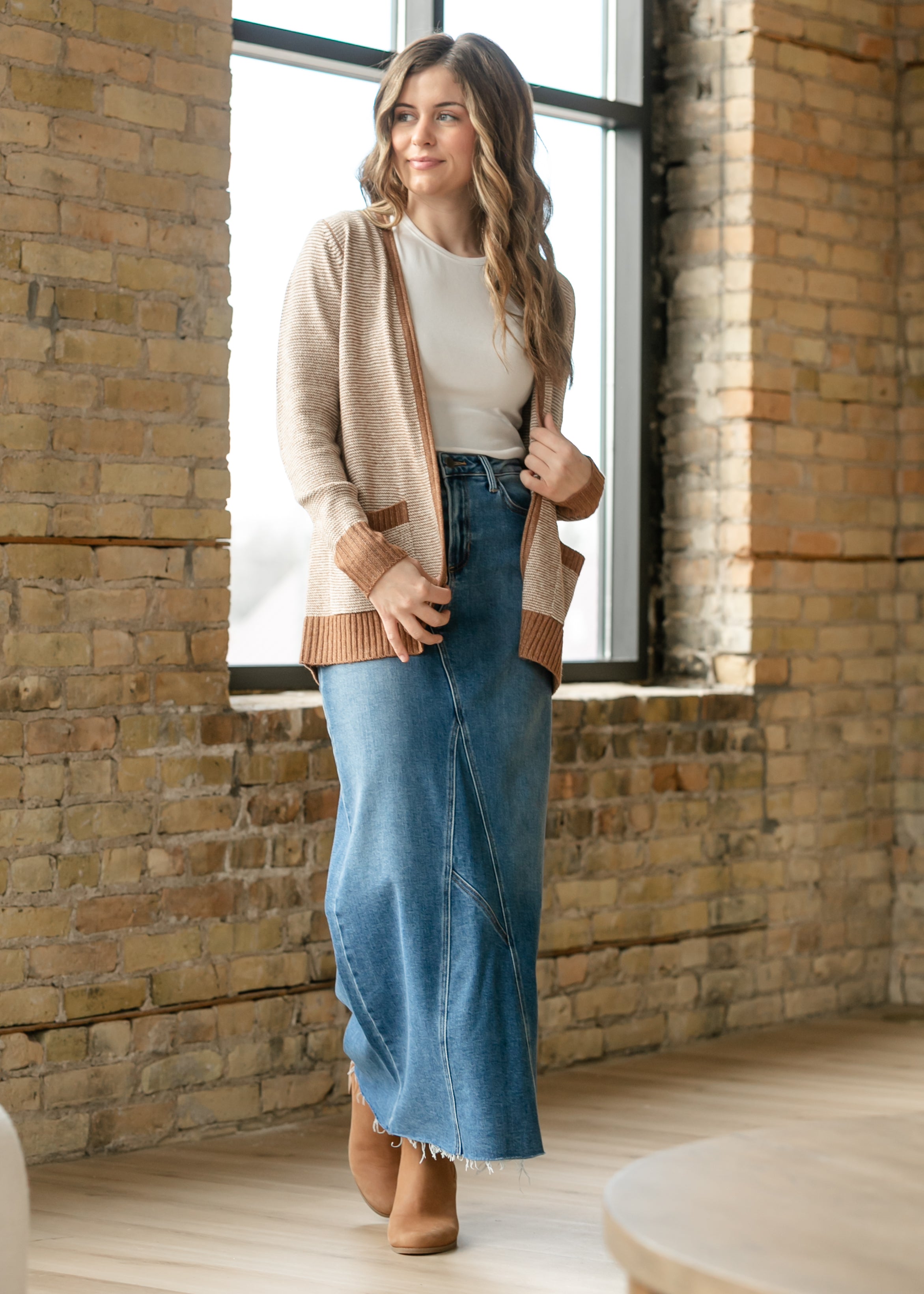Lee A-Line Raw Hem Maxi Skirt - FINAL SALE